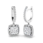 Daymy 1.25ct Gold Drop & Trilogy Diamond Earrings in 10K/14K gold and platinum with certified lab-grown or natural diamonds