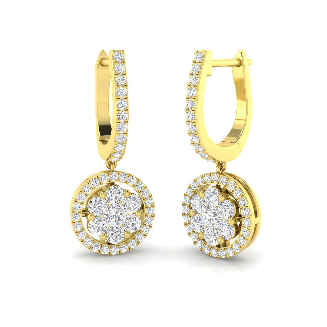 Darsy Gold Diamond Drop & Trilogy Earrings - 1ct Luxury Jewelry in 10K/14K gold and platinum with certified lab-grown or natural diamonds