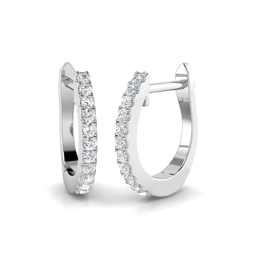 0.15 Ct Diamond Hoop Earrings in 10K/14K gold and platinum with certified lab-grown or natural diamonds