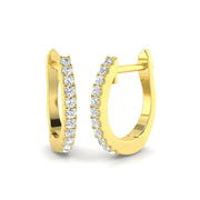 0.15 Ct Diamond Hoop Earrings in 10K/14K gold and platinum with certified lab-grown or natural diamonds