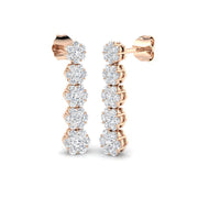 Misty Luxury Gold Diamond Drop & Trilogy Earrings in 10K/14K gold and platinum with certified lab-grown or natural diamonds