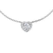 Heart Shaped Diamond Necklace in 10K/14K gold and platinum with certified lab-grown or natural diamonds