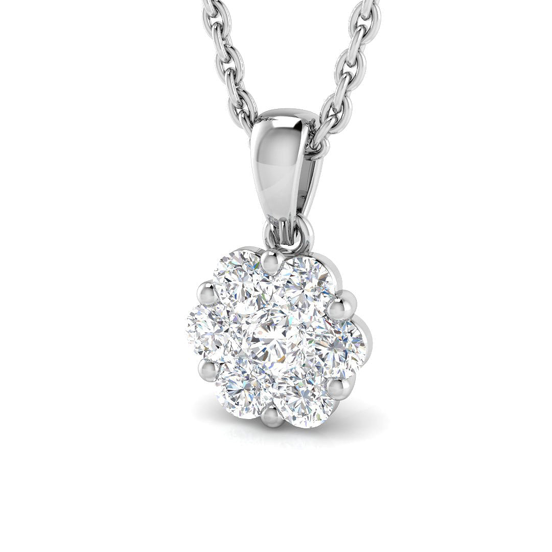 Diamond Flower Pendant 0.25ct Diamond Gold (Without Chain ) in 10K/14K gold and platinum with certified lab-grown or natural diamonds