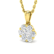 Diamond Flower Pendant 0.25ct Diamond Gold (Without Chain ) in 10K/14K gold and platinum with certified lab-grown or natural diamonds