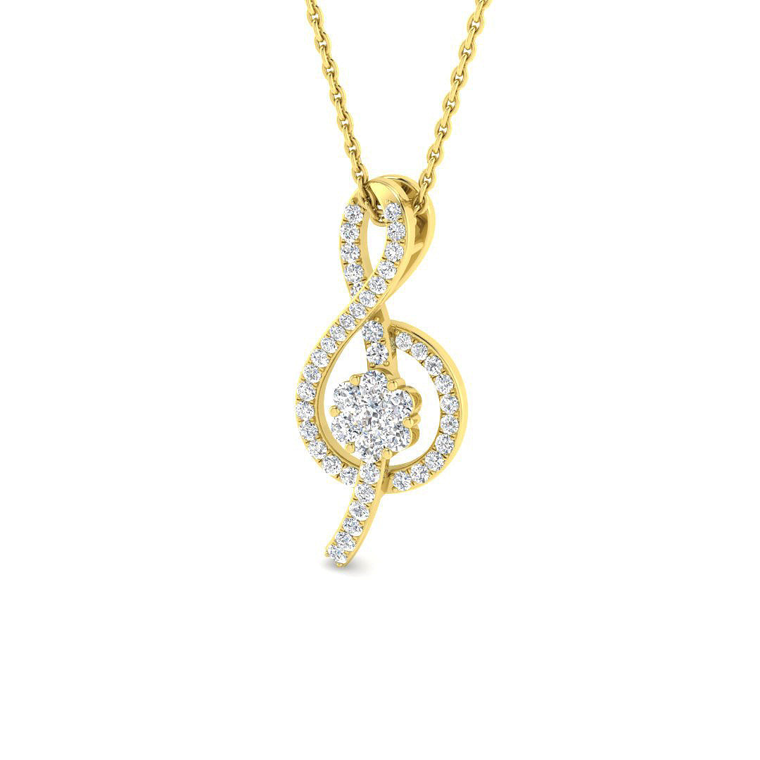 0.33ct Diamond Pendant in 10K/14K gold and platinum with certified lab-grown or natural diamonds