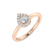 Round Diamond Halo Engagement Ring in 10K/14K gold and platinum with certified lab-grown or natural diamonds