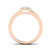 Round Diamond Halo Engagement Ring in 10K/14K gold and platinum with certified lab-grown or natural diamonds