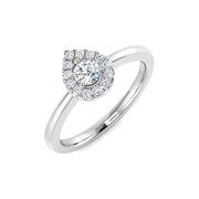 Round Diamond Halo Engagement Ring in 10K/14K gold and platinum with certified lab-grown or natural diamonds