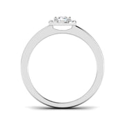 Round Diamond Halo Engagement Ring in 10K/14K gold and platinum with certified lab-grown or natural diamonds