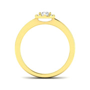 Round Diamond Halo Engagement Ring in 10K/14K gold and platinum with certified lab-grown or natural diamonds