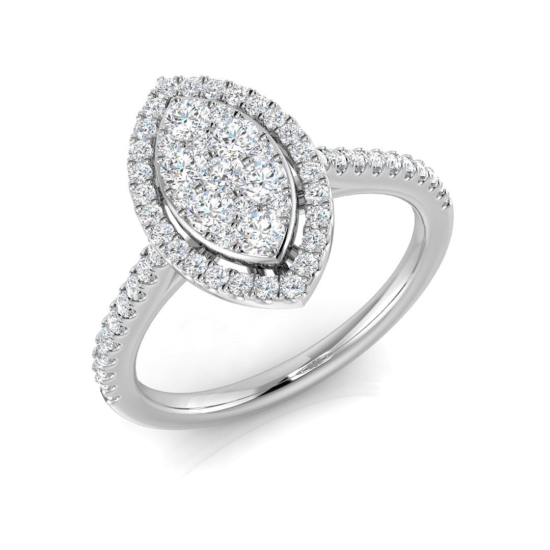 Diamond Regebt Cluster Ring in 10K/14K gold and platinum with certified lab-grown or natural diamonds