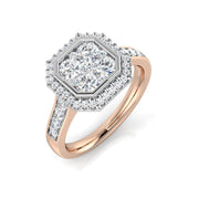 Diamond Regal Cluster Ring in 10K/14K gold and platinum with certified lab-grown or natural diamonds