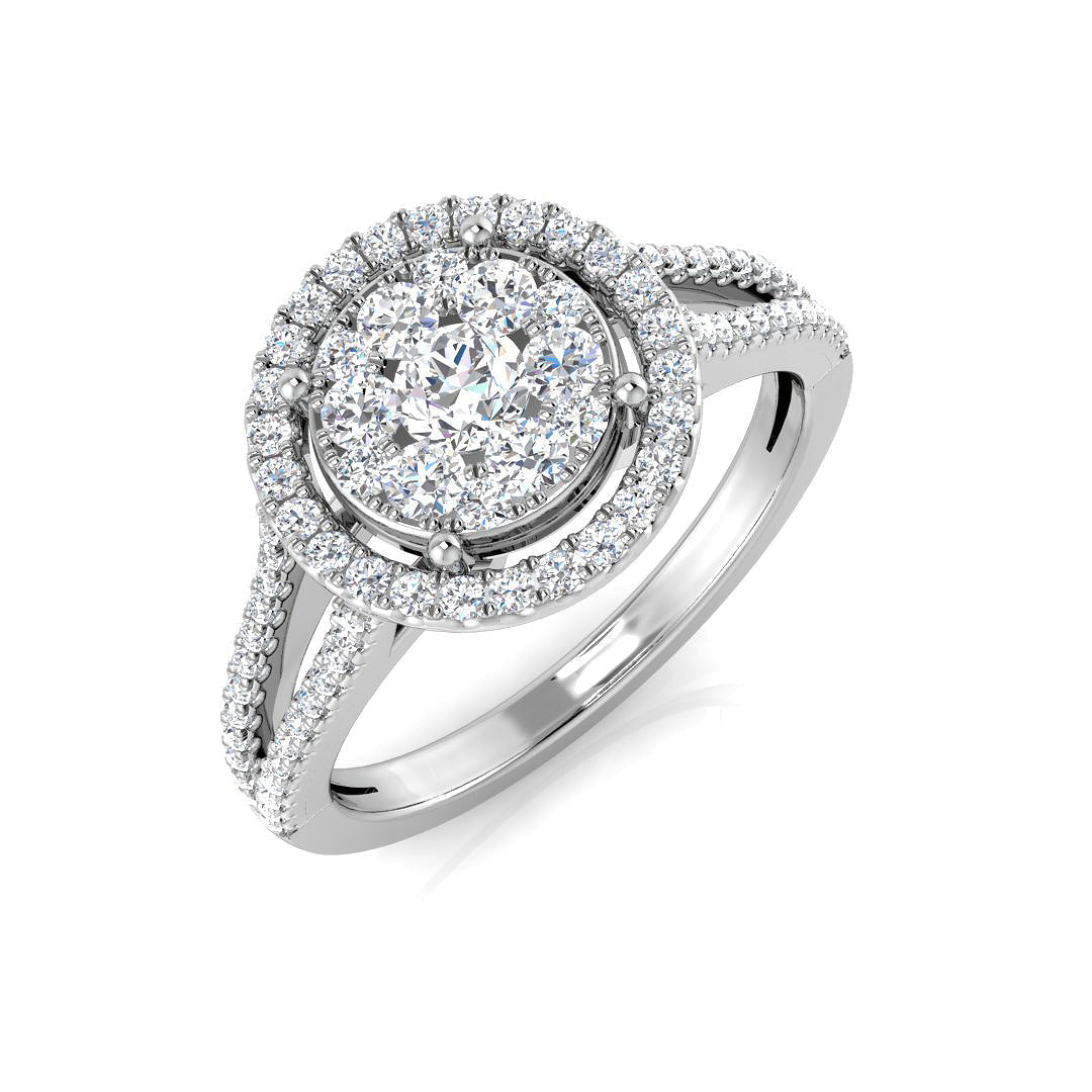 Diamond kalford Cluster Ring in 10K/14K gold and platinum with certified lab-grown or natural diamonds