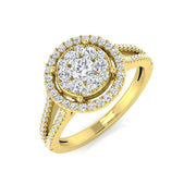 Diamond kalford Cluster Ring in 10K/14K gold and platinum with certified lab-grown or natural diamonds