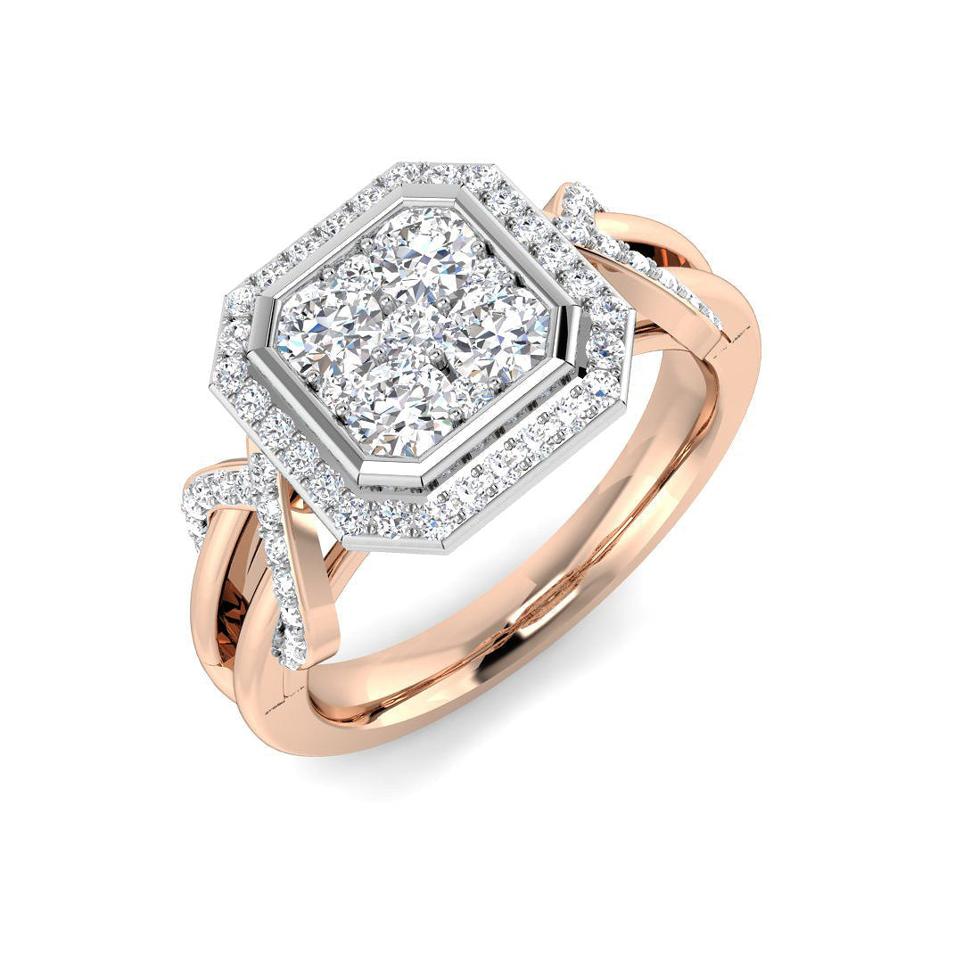 Diamond Majektic Cluster Ring in 10K/14K gold and platinum with certified lab-grown or natural diamonds