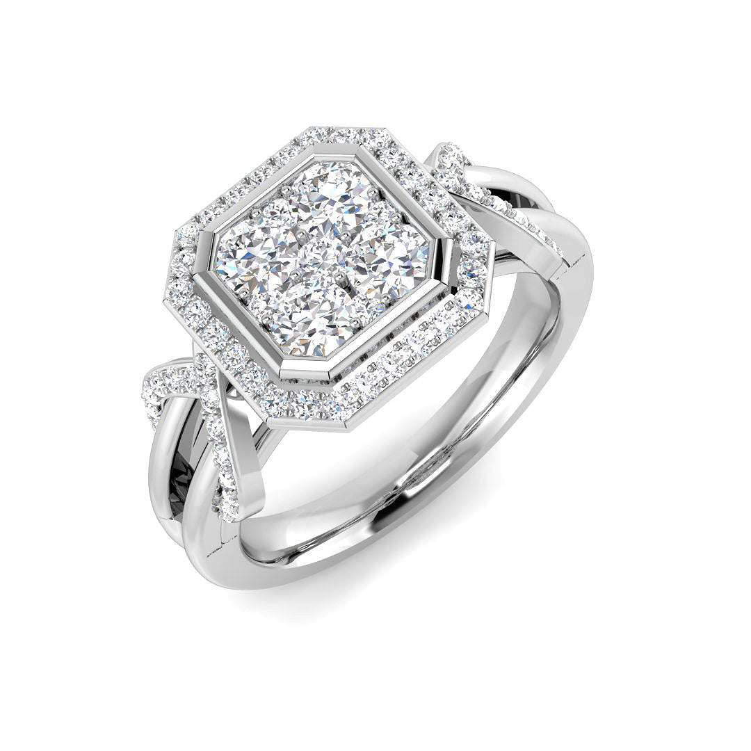 Diamond Majektic Cluster Ring in 10K/14K gold and platinum with certified lab-grown or natural diamonds