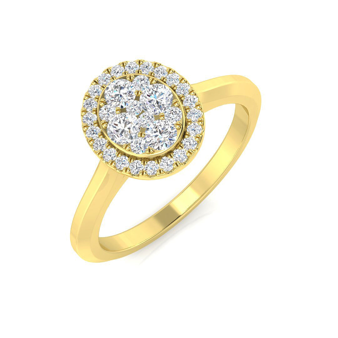 Lab-Grown Diamond Cluster Ring in 10K/14K gold and platinum with certified lab-grown or natural diamonds