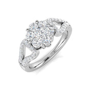 Diamond Cluster Ring 0.75ct in 10K/14K gold and platinum with certified lab-grown or natural diamonds