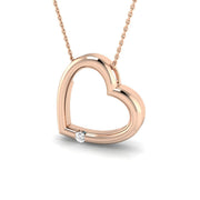 Heart-Shaped Diamond Necklace in 10K/14K gold and platinum with certified lab-grown or natural diamonds
