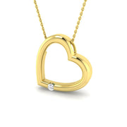 Heart-Shaped Diamond Necklace in 10K/14K gold and platinum with certified lab-grown or natural diamonds