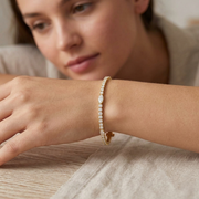 Natural Round & Marquise Cut Diamond Tennis Bracelet with Box Clasp - Two Shape Diamond Bracelet in 10K/14K gold and platinum with certified lab-grown or natural diamonds
