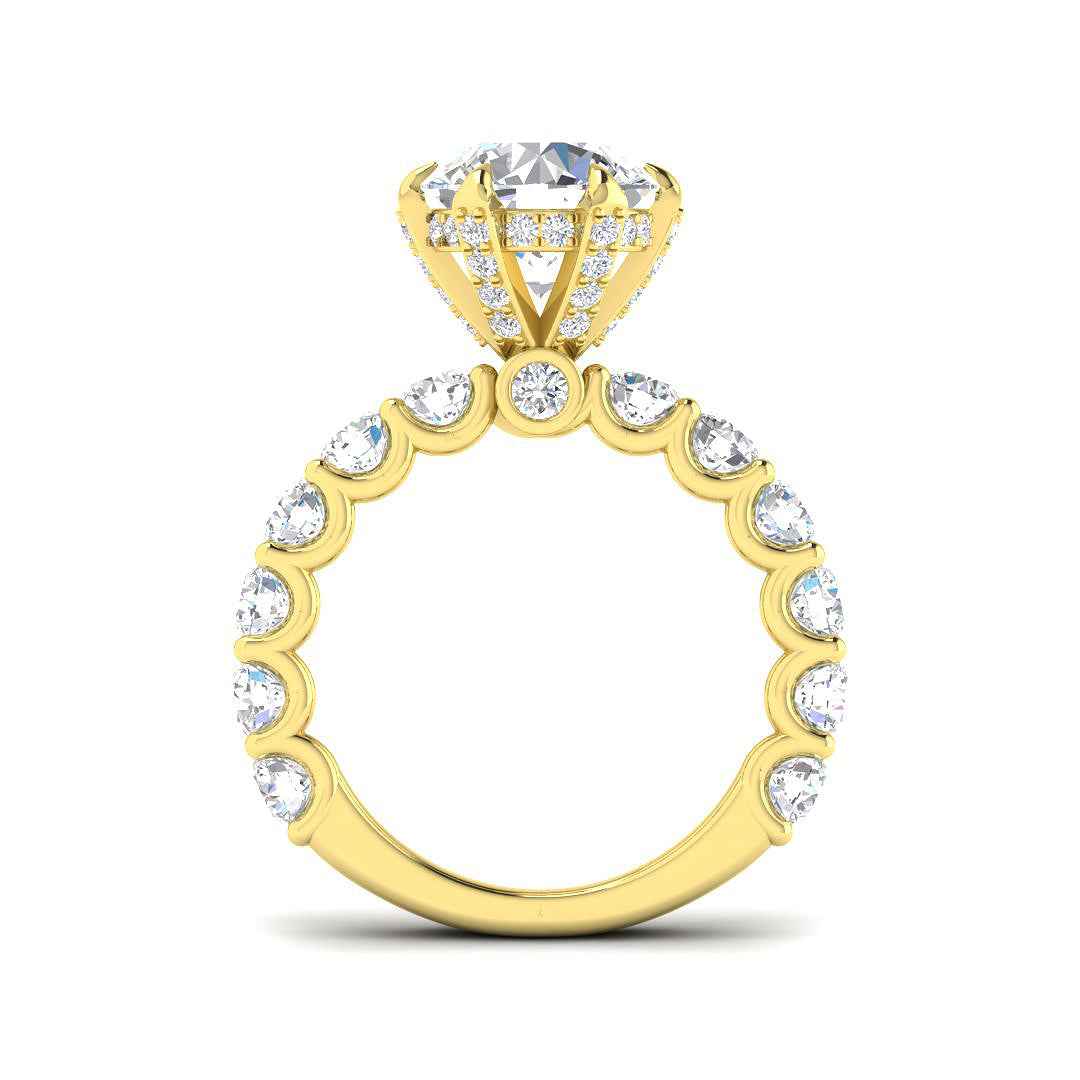 Lab-Grown 5.50 Ct Round Diamond Engagement Ring in 10K/14K gold and platinum with certified lab-grown or natural diamonds
