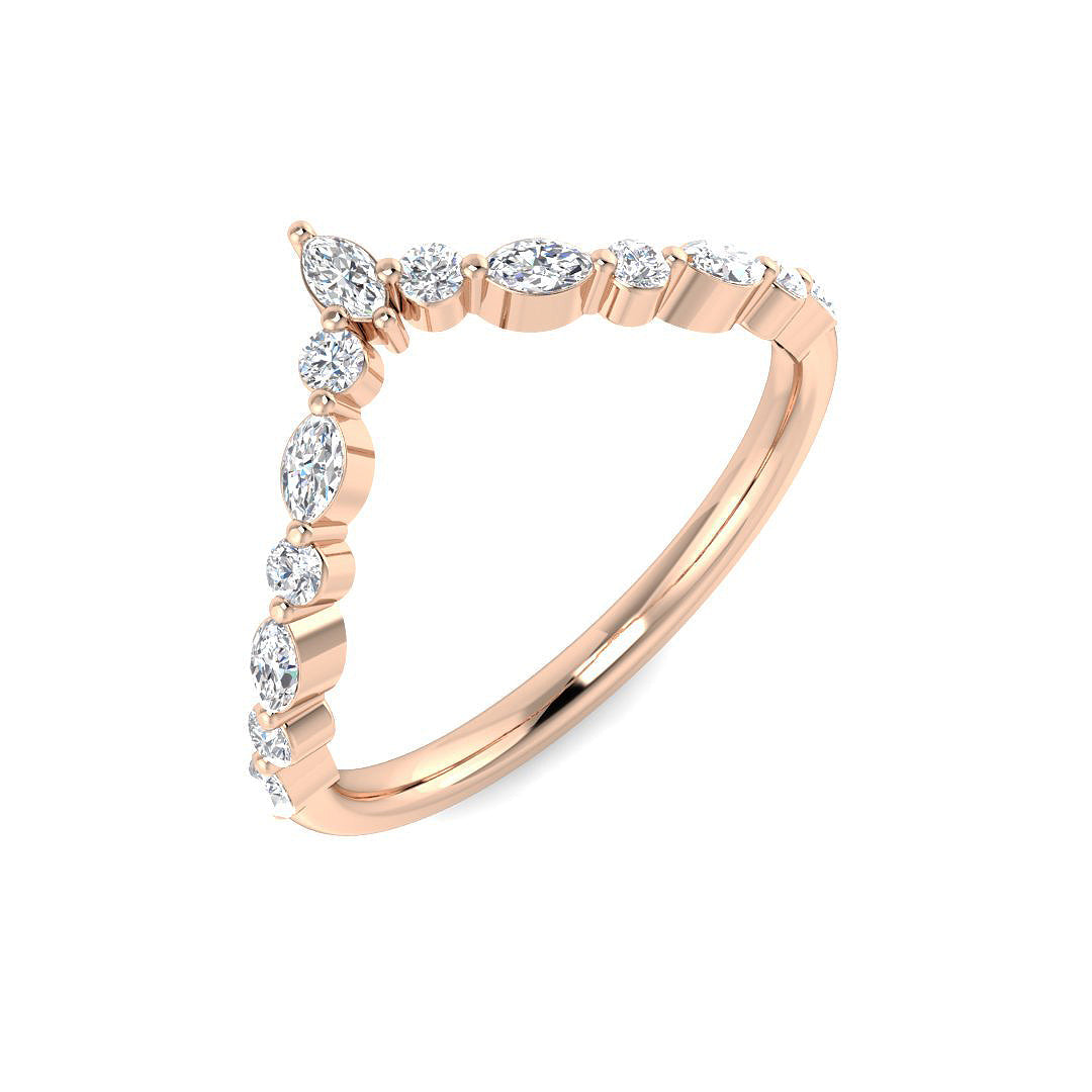 Wishbone Diamond Engagement Ring in 10K/14K gold and platinum with certified lab-grown or natural diamonds