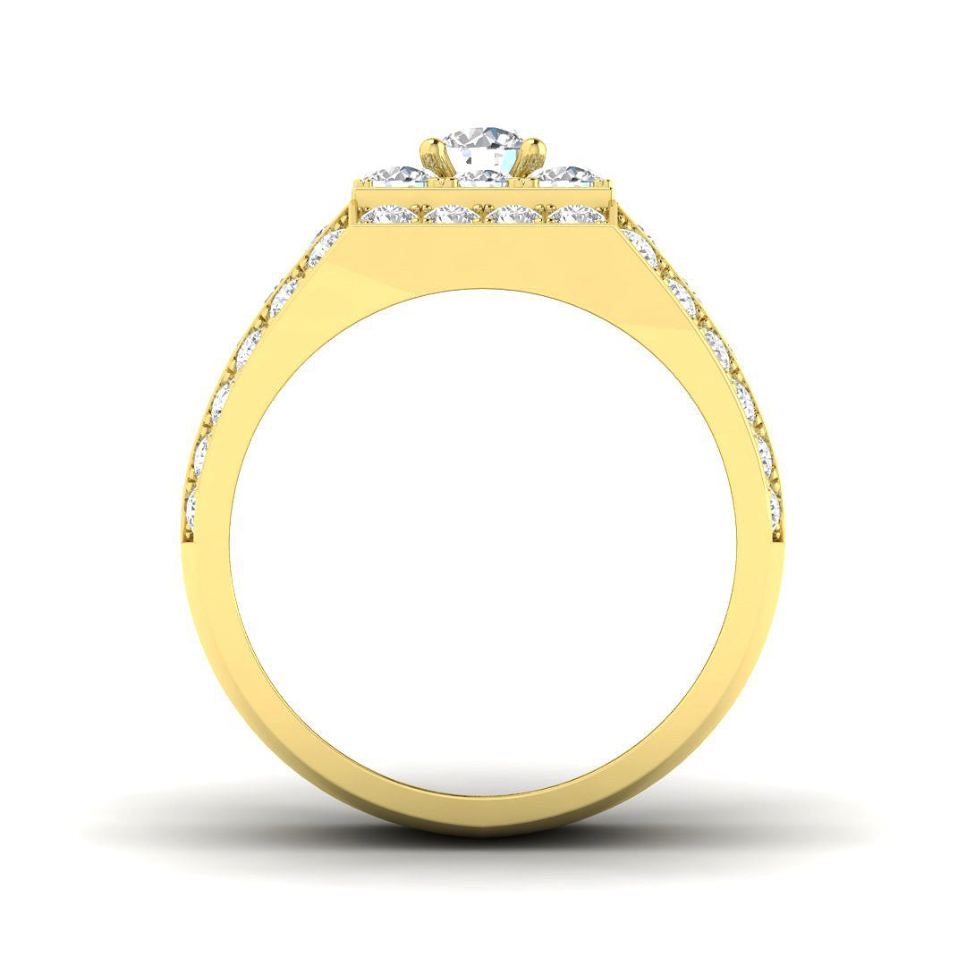 Men’s Diamond Pave Ring in in 10K/14K gold and platinum with certified lab-grown or natural diamonds