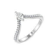 Marquise Diamond Wishbone Ring in 10K/14K gold and platinum with certified lab-grown or natural diamonds