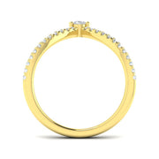 Pear-Shaped Diamond Wishbone Ring in 10K/14K gold and platinum with certified lab-grown or natural diamonds