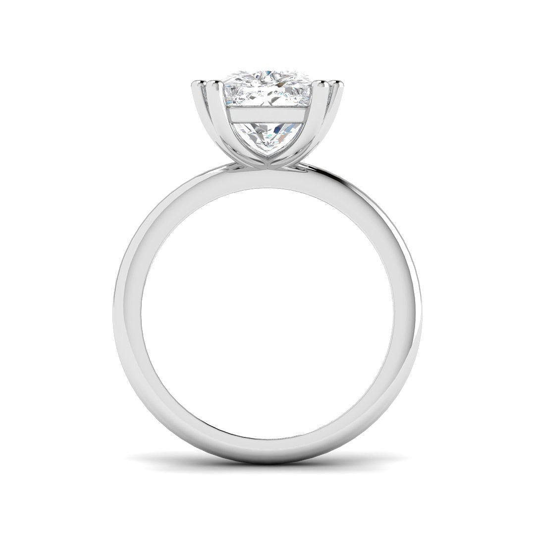 Cushion Cut Diamond Solitaire Engagement Ring in 10K/14K gold and platinum with certified lab-grown or natural diamonds