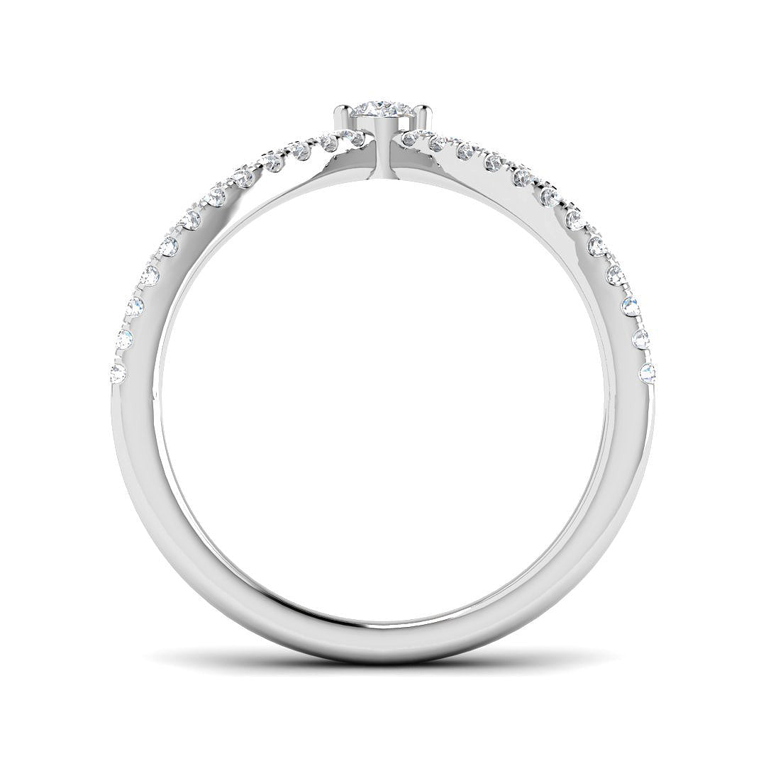 Pear-Shaped Diamond Wishbone Ring in 10K/14K gold and platinum with certified lab-grown or natural diamonds