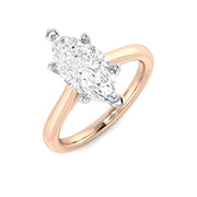 Marquise Diamond Solitaire Engagement Ring in 10K/14K gold and platinum with certified lab-grown or natural diamonds
