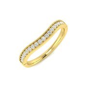 Milgrain Diamond Wishbone Ring in 10K/14K gold and platinum with certified lab-grown or natural diamonds