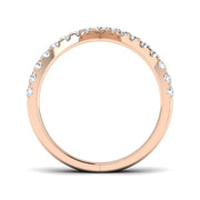 High Set V Shape Diamond Chevron Ring in 10K/14K gold and platinum with certified lab-grown or natural diamonds