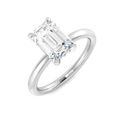 Emerald Cut Diamond Solitaire Ring in 10K/14K gold and platinum with certified lab-grown or natural diamonds