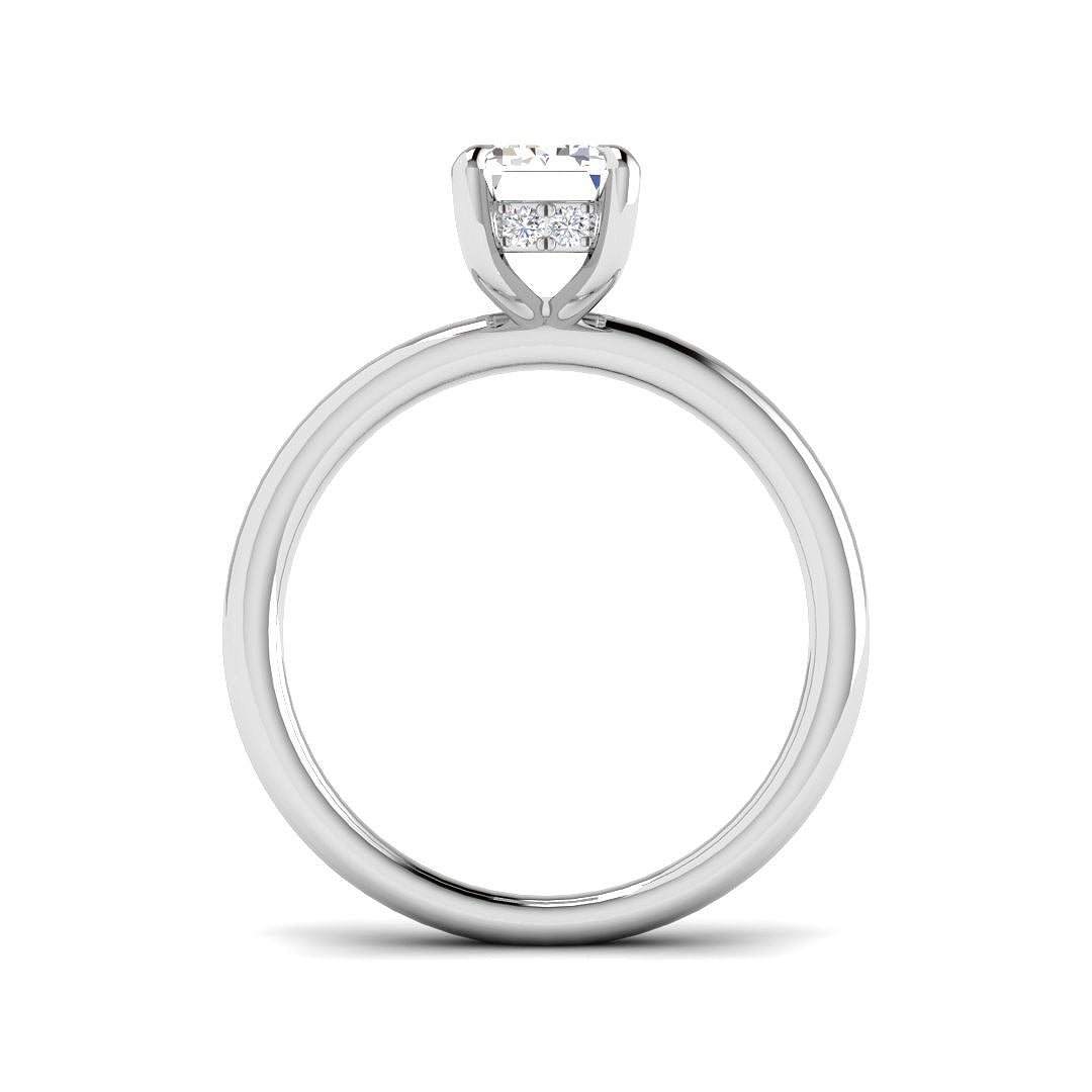 Emerald Cut Diamond Solitaire Ring in 10K/14K gold and platinum with certified lab-grown or natural diamonds