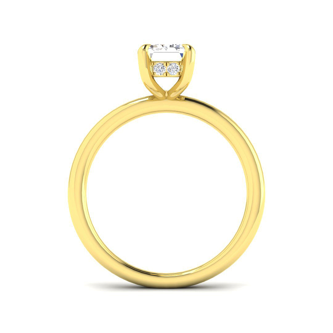 Emerald Cut Diamond Solitaire Ring in 10K/14K gold and platinum with certified lab-grown or natural diamonds