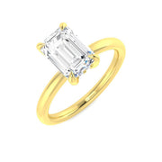Emerald Cut Diamond Solitaire Ring in 10K/14K gold and platinum with certified lab-grown or natural diamonds