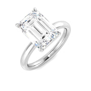 Emerald Cut Diamond Solitaire Ring in 10K/14K gold and platinum with certified lab-grown or natural diamonds