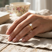 Solitaire Round Cut Lab Diamond Engagement Ring in 10K/14K gold and platinum with certified lab-grown or natural diamonds