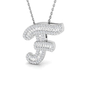 Paved Script Initial Diamond Pendant Without Chain in 10K/14K gold and platinum with certified lab-grown or natural diamonds