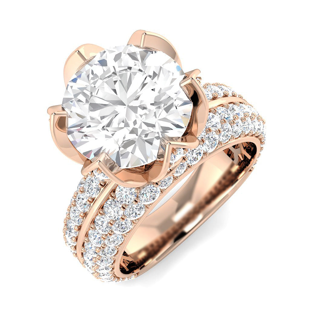 Round Diamond Bridal Ring in 10K/14K gold and platinum with certified lab-grown or natural diamonds