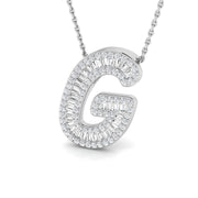 Paved Script Initial Diamond Pendant Without Chain in 10K/14K gold and platinum with certified lab-grown or natural diamonds