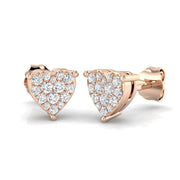 0.33ct Gold Diamond Cluster Earrings in 10K/14K gold and platinum with certified lab-grown or natural diamonds