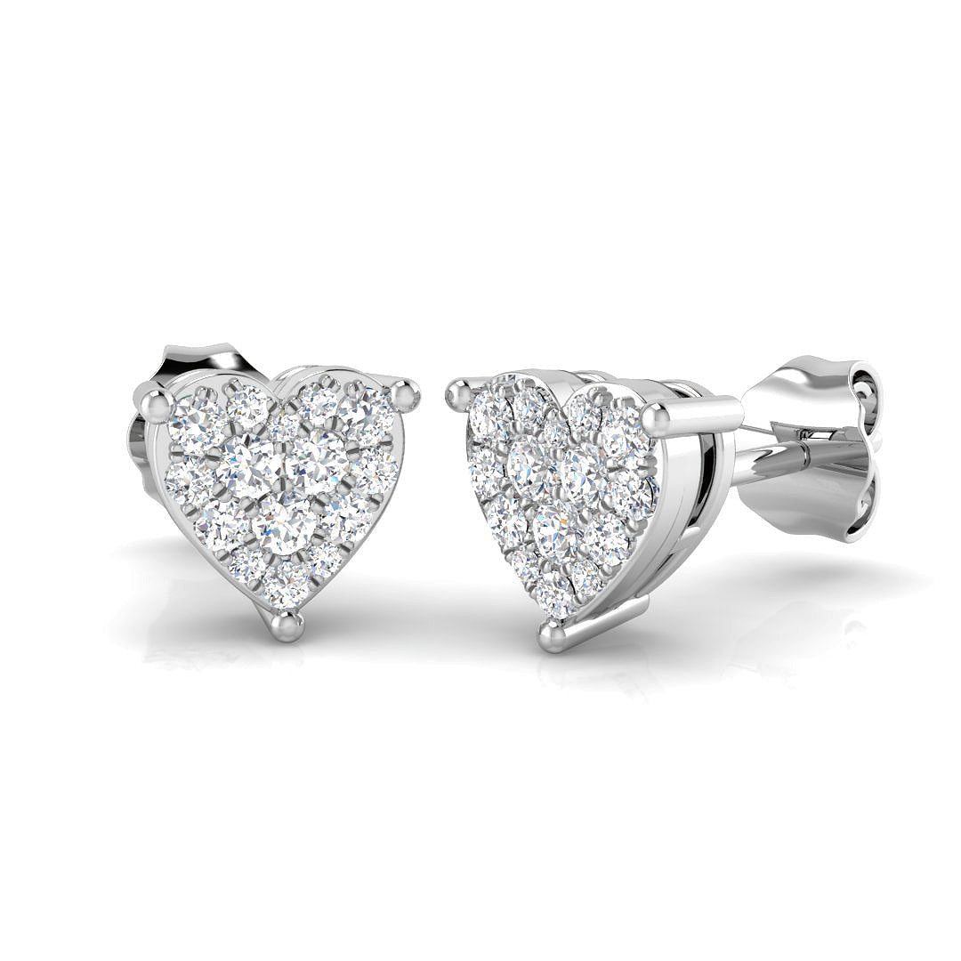 0.33ct Gold Diamond Cluster Earrings in 10K/14K gold and platinum with certified lab-grown or natural diamonds