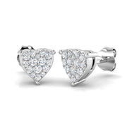 0.33ct Gold Diamond Cluster Earrings in 10K/14K gold and platinum with certified lab-grown or natural diamonds