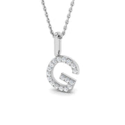 Paved Initial Round Diamond Pendant in 10K/14K gold and platinum with certified lab-grown or natural diamonds