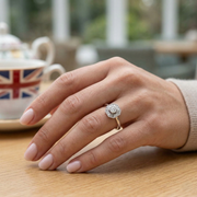 Lab Grown Round Diamond Vintage Ring in 10K/14K gold and platinum with certified lab-grown or natural diamonds