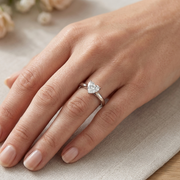 Heart Shape Diamond Solitaire Ring 0.15ct in 10K/14K gold and platinum with certified lab-grown or natural diamonds